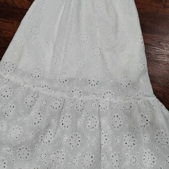 Simplee White Eyelet Lace Whimsy Cottagecore Prairie Halter Twee Dress S NWOT - Picture 6 of 10